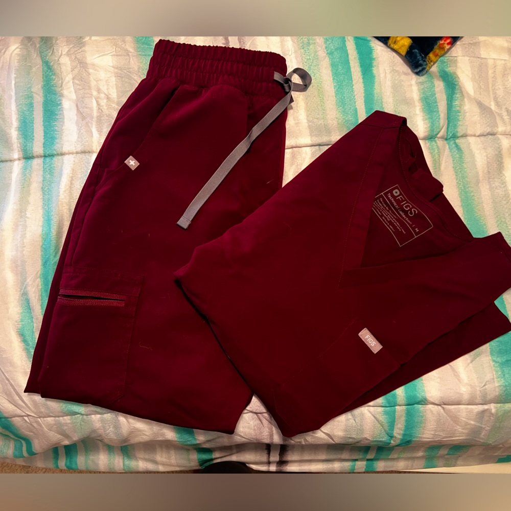 maroon fig scrubs